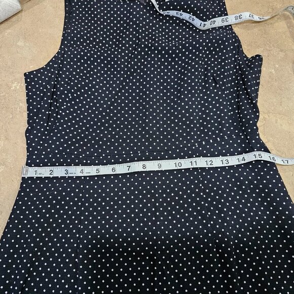 NWT Women's Focus Studio Dress Black with White Polka Dot Size 12 Made in USA - Picture 4 of 7